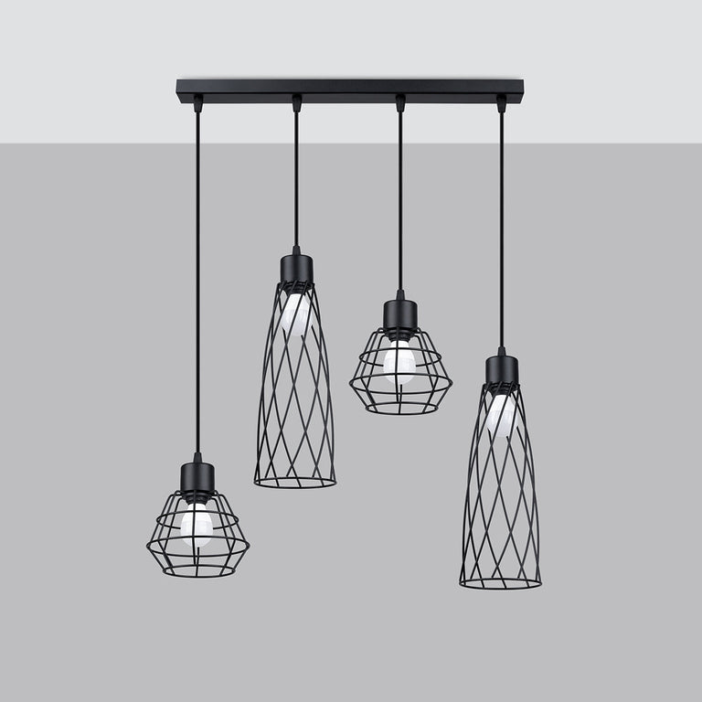 Sollux Lighting Pendant Lamp SUBA 4L Black