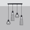 Kitchen pendant Sollux Lighting Pendant Lamp SUBA 4L Black
