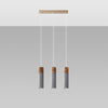 Narrow hanging lights in grey for minimalist interior Pendant lamp ZANE 3 grey