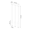 Stylish ceiling lamps for kitchen in grey concrete and wood Pendant lamp ZANE 3 grey