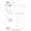 Grey pendant light fixture for kitchen island with modern design Pendant lamp ZANE 3 grey