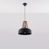 Scandinavian style Sollux Lighting Pendant lamp CASCO black/natural wood