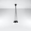 Minimalist pendant ceiling lights Sollux Lighting  Pendant lamp DIEGO 5 black