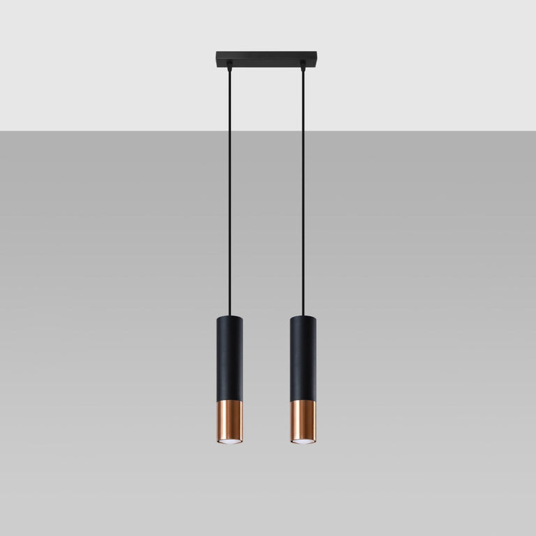 Sollux Lighting Pendant Lamp LOOPEZ 2 Black/Copper