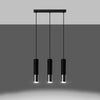 Elegant Sollux Lighting Pendant Lamp LOOPEZ 3L Black/Chrome ceiling lamp