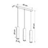 Enhances home decor with classic elegance Pendant lamp LOOPEZ 3L black/chrome