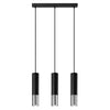 Contemporary Sollux Lighting Pendant Lamp LOOPEZ 3L Black/Chrome with chic design