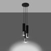 Modern Sollux Lighting Pendant lamp LOOPEZ 3P black/chrome for dining area