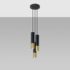 Sollux Lighting Pendant lamp LOOPEZ 3P black/golden in matte black and gold