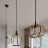 Contemporary natural wood pendant lighting Pendant lamp MANDELINO natural wood