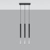 Hanging lights for kitchen Sollux Lighting Pendant lamp MOZAICA 3L black/chrome