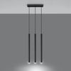 Pendant lamp Sollux Lighting Pendant Lamp PASTELO 3 Black for kitchen pendant lighting