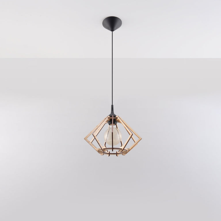 Sollux Lighting Pendant Lamp POMPELMO Natural Wood