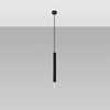 Black pendant light Sollux Lighting Pendant Lamp WEZYR 1 hanging in modern interior