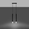 Industrial black pendant light Sollux Lighting Pendant lamp WEZYR 2 illuminating a bedroom