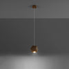 Pendant lamp WOODY natural wood featuring a natural wood finish and geometric design.