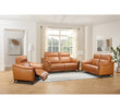 Modern leather recliner armchair with electric reclining function.
