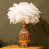 40cm feather design table lamp LED base Raya white