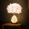 Soft feather accents LED table lamp Raya white 40cm
