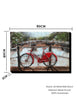 Paintings with red bicycle wall art decor
