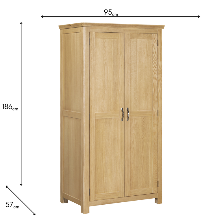Riverdale Oak Wardrobe - Tall Wooden Bedroom Furniture