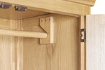 Riverdale Oak Wardrobe close view picture of the hanging pole