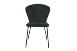 Upholstered dining room chair with sleek black legs