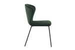 Green dining room chair with durable metal legs