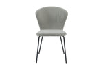Stylish fabric dining chair with black metal legs