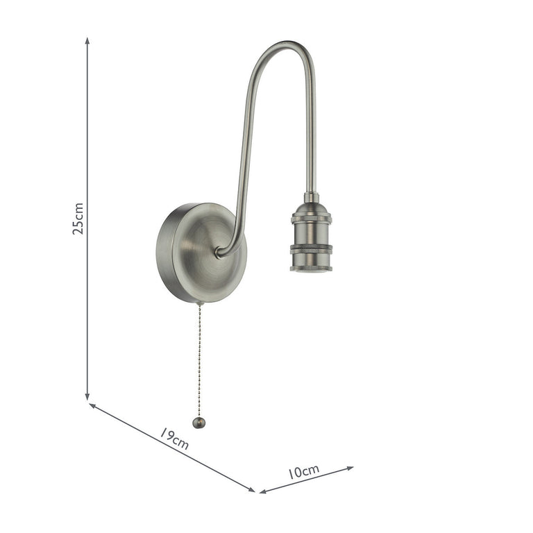 Tall Wall Light Bracket Antique Chrome - Wall Lighting Collection