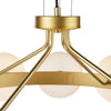 Elegant chandelier light with opal glass and matt gold finish
