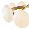 Stylish 12-light pendant ceiling lamp in matt gold and opal glass