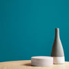 Graham & Brown Teal The Show Paint close view life style picture of the painted wall
