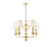 Satin gold pendant light fitting for modern ceiling light fixture.