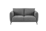 Comfortable Vera 2 Seater Sofa Grey with sleek metal legs
