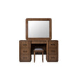 Elegant wooden vanity makeup table with six spacious drawers.