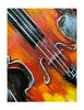 Metal and wood wall art with violin and roses
