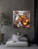 Artistic wall pictures with violin and floral design
