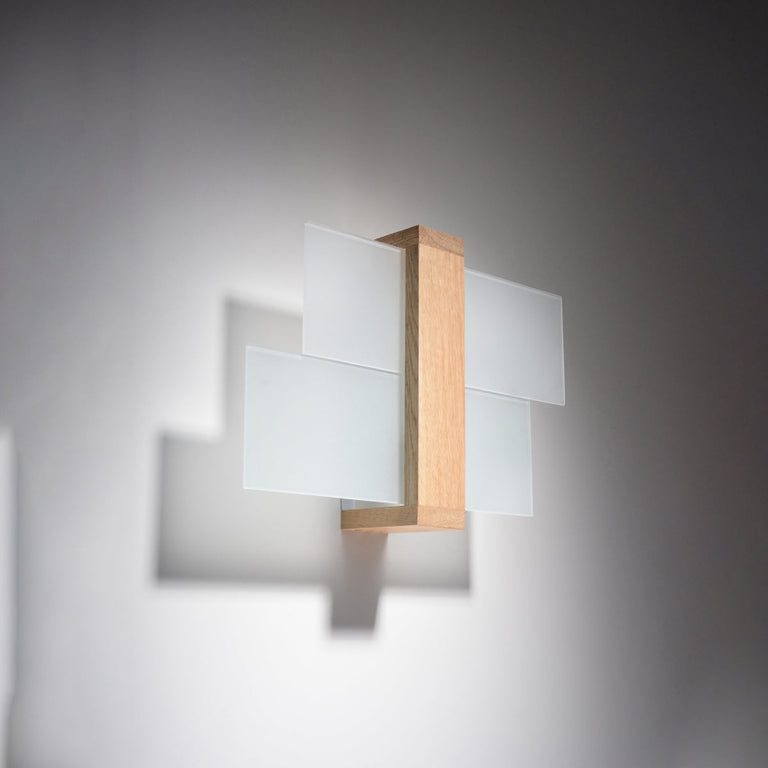 Sollux Lighting Wall Lamp FENIKS 1 Natural Wood