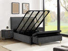 Waterford Double Bed Grey 4FT6 featuring Gas-Lift storage and modern design.
