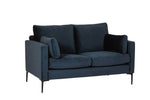 Wren 2 Seater Sofa Navy with sleek black metal legs