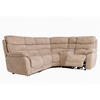 Spacious L shaped couch with reclining seats – Yvette Corner Sofa Recliner With Console Sand
