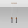 Stylish ceiling lamps for kitchen in grey concrete and wood Pendant lamp ZANE 2 grey