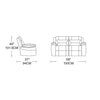 Luxurious Grey Linen Upholstery - Taranto Love Seat Sofa