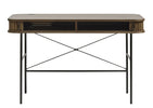 Oak Veneers and Black Metal Details in Nola Console Desk for Contemporary Style