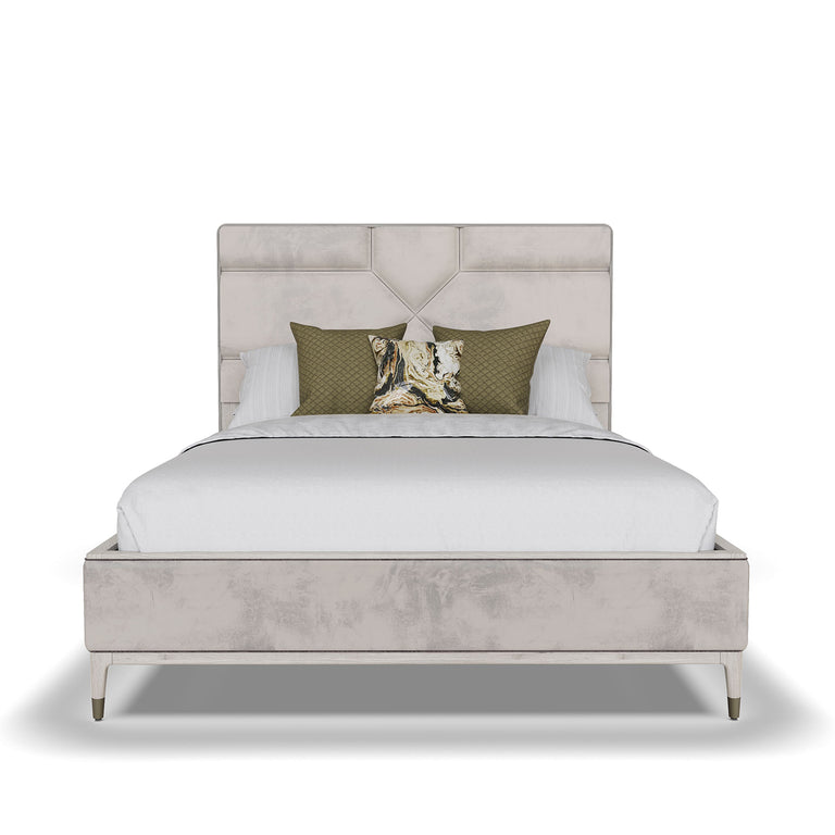 Diletta King Size Bed 5ft Stone Sand Velvet