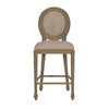 Sofia Rattan Balloon Back Counter Stool Smoked Oak high stool with rattan backrest