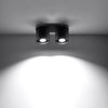 Modern Sollux Lighting Ceiling Lamp ORBIS 2 Black in black