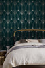 Luxurious Deco Geometric Teal wallpaper with art deco design