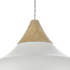 Gaucho Pendant Matt White and Natural Wood close view picture of te wooden detail of the lamp shade